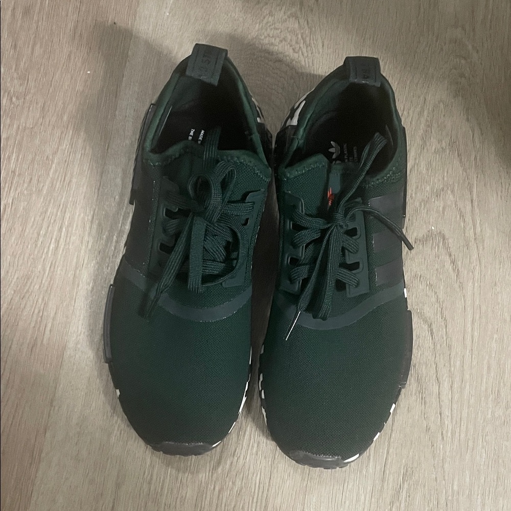 Adidas Forest Green Sneakers with Black and White Sole